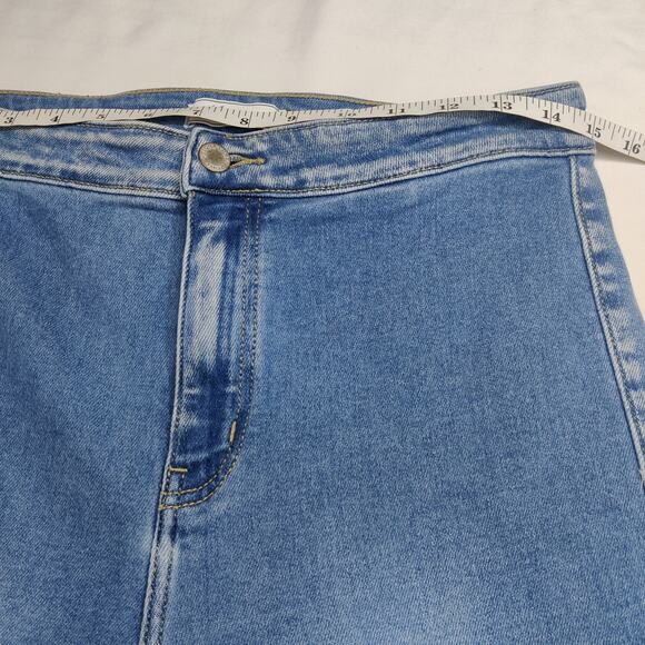 Kancan Ultra High Rise Extreme Flare Boho Jeans 29 Raw Hem Vintage Wash - Picture 10 of 13